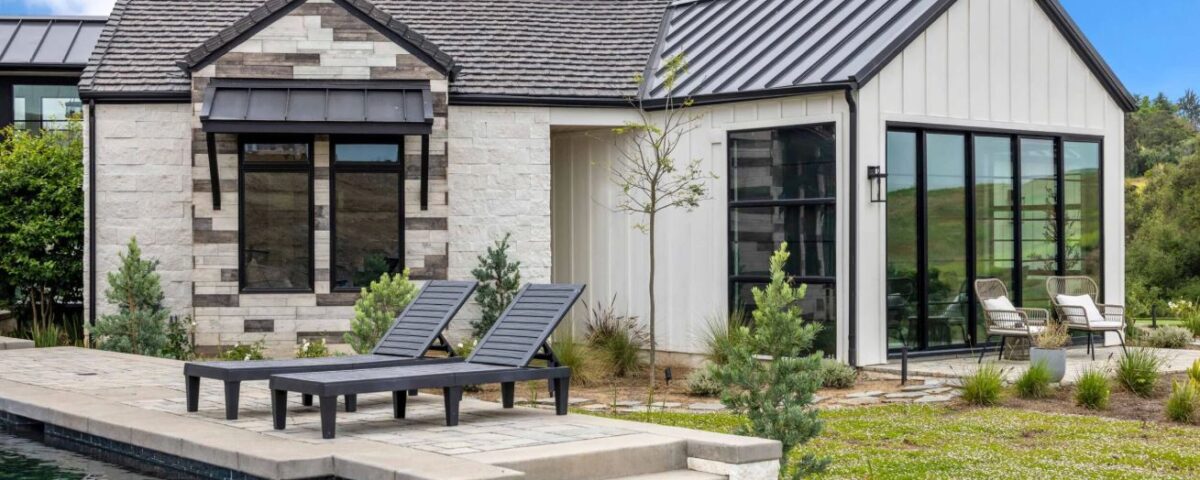 modern house with large windows in corona, ca