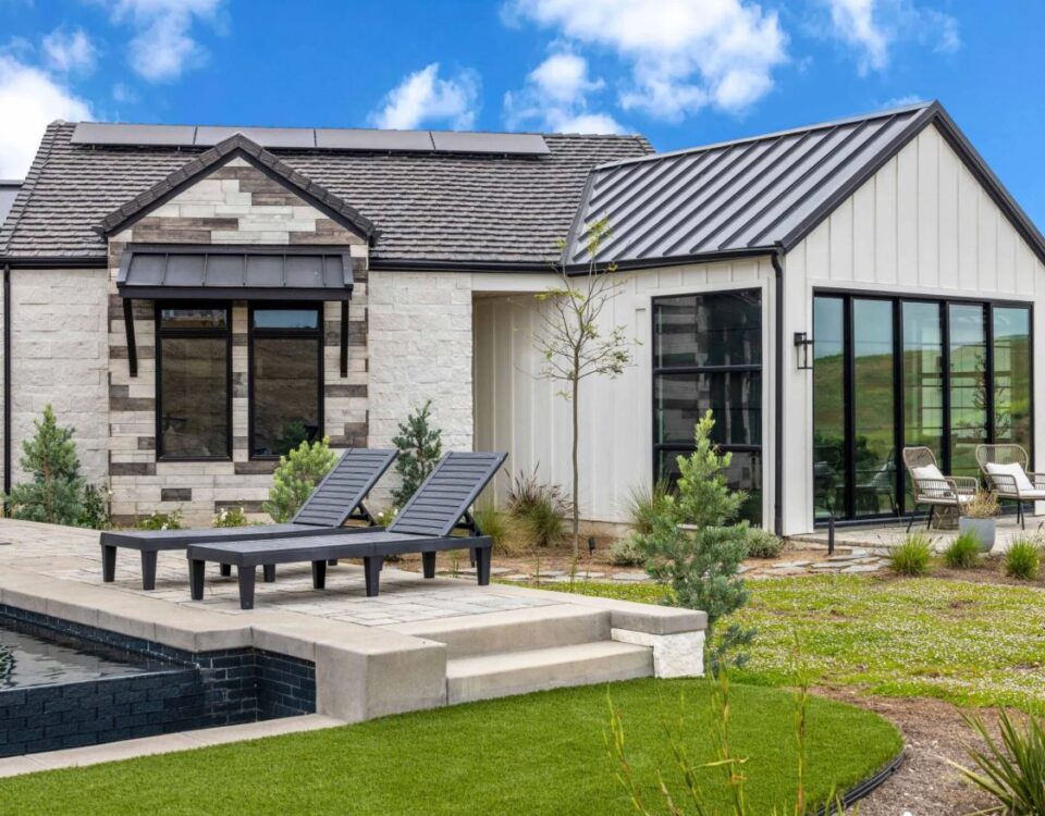 modern house with large windows in corona, ca