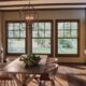 dining room with wood framed windows in ontario, ca
