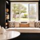 Cozy window seat featuring large Corona, CA windows with abundant natural light