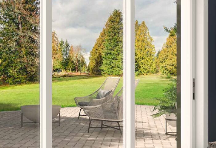 Sliding glass patio door for Corona, CA window replacement with a clear backyard view
